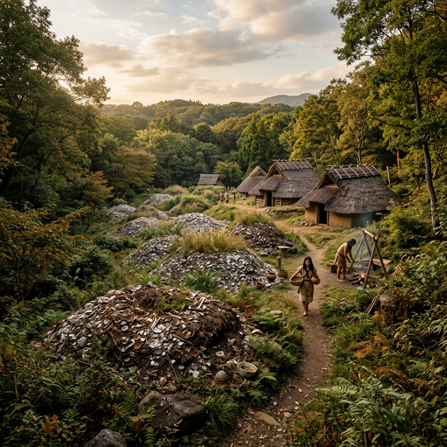朝寝鼻貝塚 のAI生成イメージイラスト