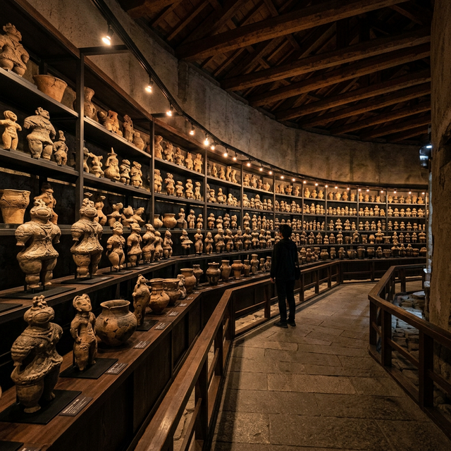 釈迦堂遺跡博物館 のAI生成イメージイラスト